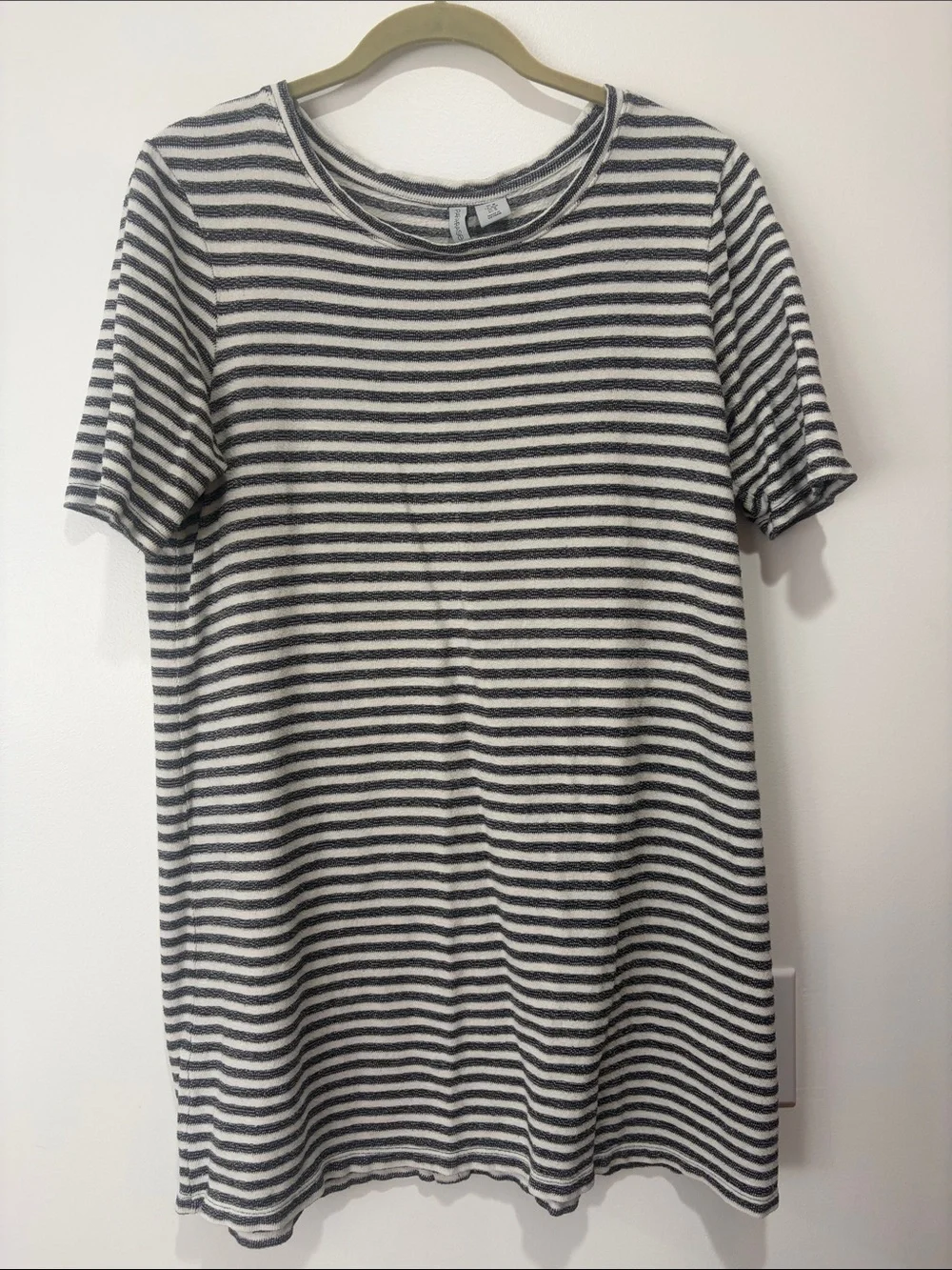 Paraphrase Striped Short Sleeve Dress - Black & White